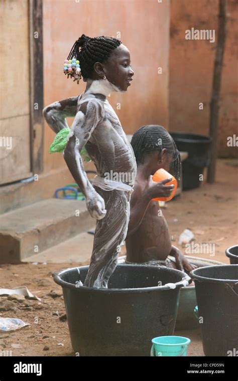 African Woman Bathing