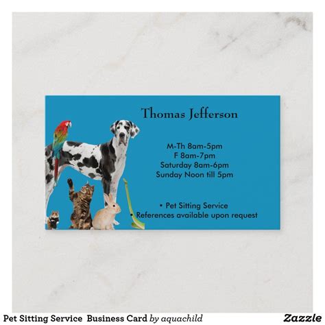Pet Sitting Service Business Card | Zazzle.com in 2020 | Pet sitting services, Pet sitting ...