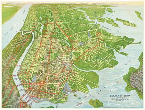 Personal, business, savings, lending, non profit. 1921 Map of the Bronx, New York - Transit Maps Store