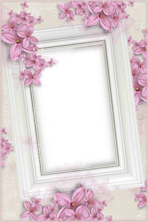 Floral frames vintage borders flower ornaments vector. pink frame | png frame: pink png frame | Frames - Flowers ...