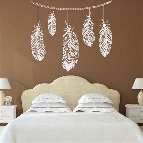 Feather Wall Decal Feather Decor Bohemian Bedroom Decor Boho Bedroom