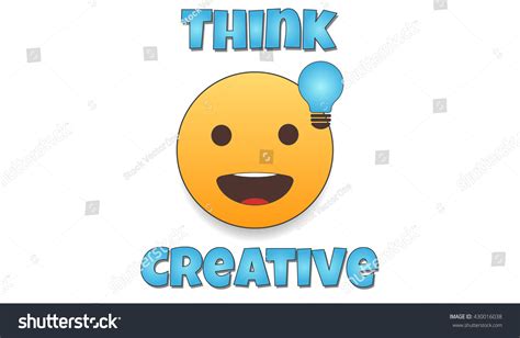 Think Creative Concept Emoji Illustration Emoticon Stock Vector