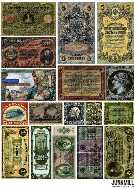 currency digital printable collage sheet  money