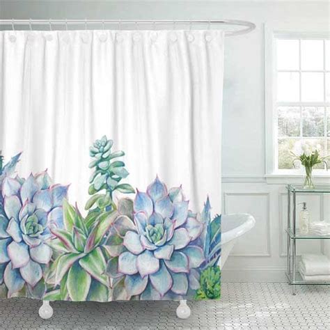 Succulents Shower Curtain How To Refresh A Bathroom On A Budget