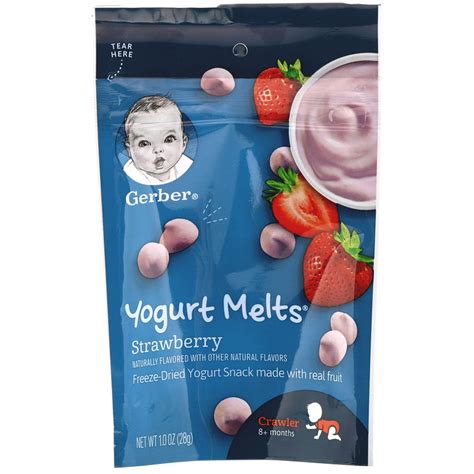 Gerber Yogurt Melts 8 Months Strawberry 1 0 Oz 28 G Iherb