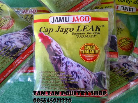 Produk terbaik untuk ayam kesayangan anda hanya ada di toko kami. Toko Pakan Zam-zam: JAMU JAGO LEAK