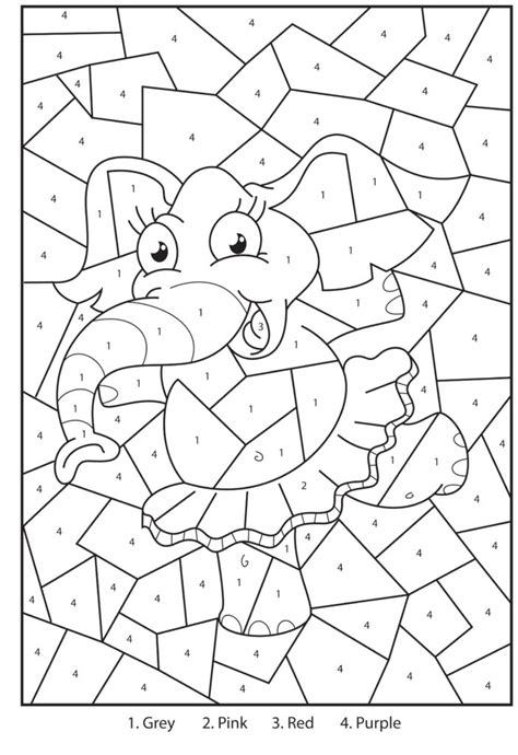 Free printable coloring pages for children that you can print out and color. Coloring Pages: Free Printable Elephant Colour By Numbers Activity For Kids, colouring by ...