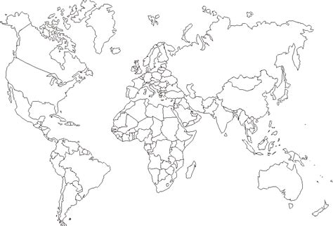 Maps of countries, like canada and mexico; Free Printable World Maps - Outline World Map