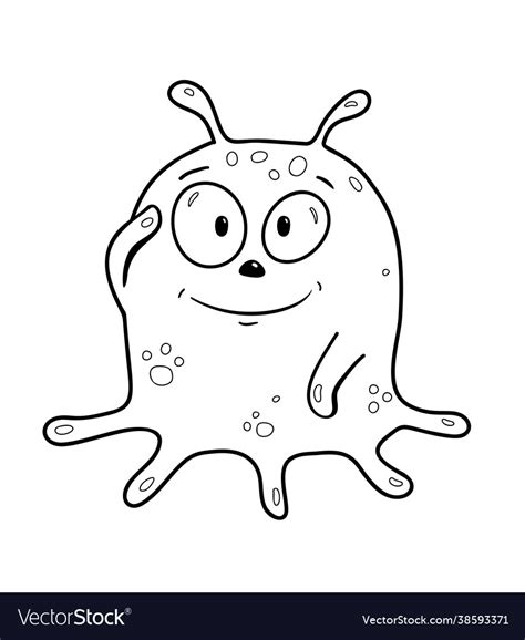 Cute Slime Monster For Kids Coloring Book Vector Image