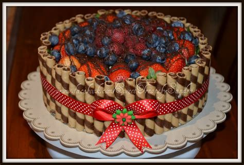 Fruit basket cake fresh fruit tops this basket cake. Fruit Basket Cake - CakeCentral.com