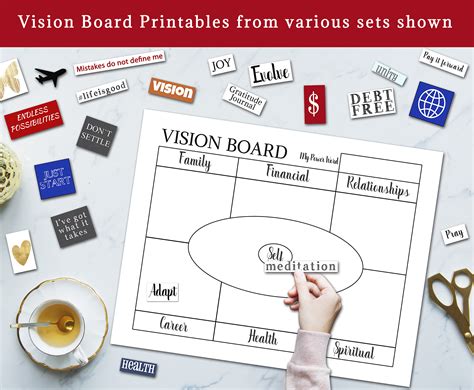Vision Board Kit Inspiration Board Printables Power Words Etsy