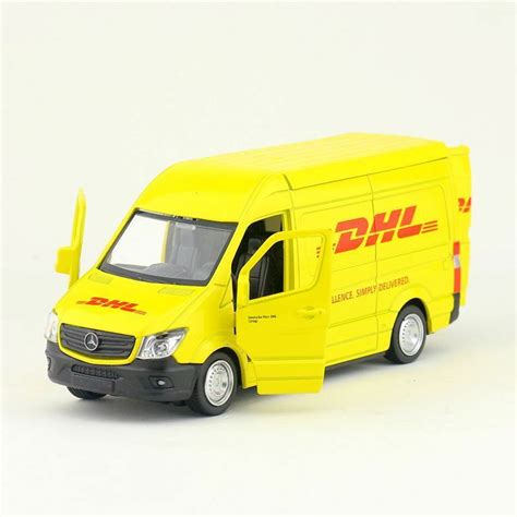 Dhl Delivery Truck Van Vehicle Metal Car Toy Figure Model Diecast