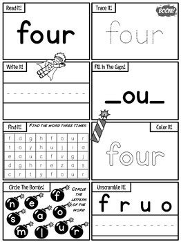 I can not wait to share with how i teach sight words in kindergarten. Kindergarten Sight Words Activity Worksheets Dolch by Top ...