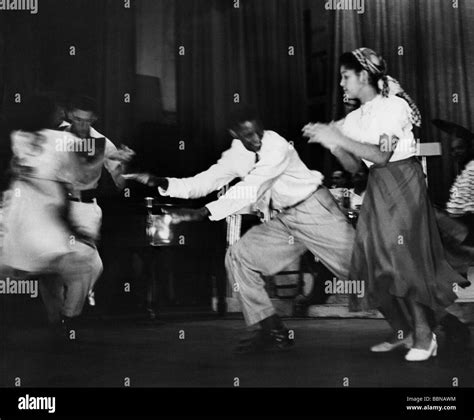 Dance Mambo Cuba Employees Dancing During Lunchtime 1950s Stock