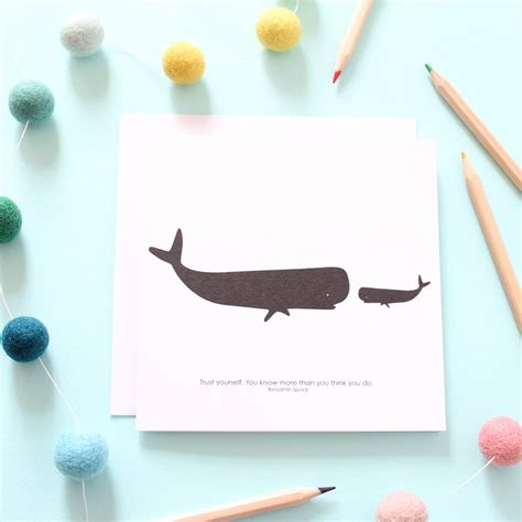 Trust Yourself Big And Little Whale Card By Heather Alstead Design