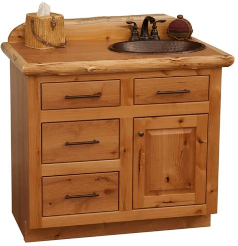 Rustic bathroom vanity cabinets are suitable not only for interiors in the style but can be used in shabby chic, provence, mediterranean, farmhouse, even industrial designs. Custom Rustic Alder Wood Log Cabin Lodge Bathroom Vanity ...