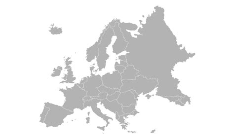 Mapa de alta qualidade da europa com fronteiras das regiões Vetor Premium