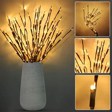 Led Branch Lights Battery Powered Willow Twig Lighted Branch Decorative