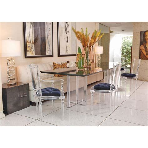 Plastic / acrylic bryianna swivel adjustable height bar stool (set of 2) by latitude run®. Henderson Hollywood Regency Italian Acrylic Blue Mohair ...