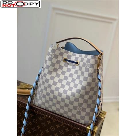 Louis Vuitton Neonoe Mm Bucket Bag In Damier Azur Canvas N50042 Blue