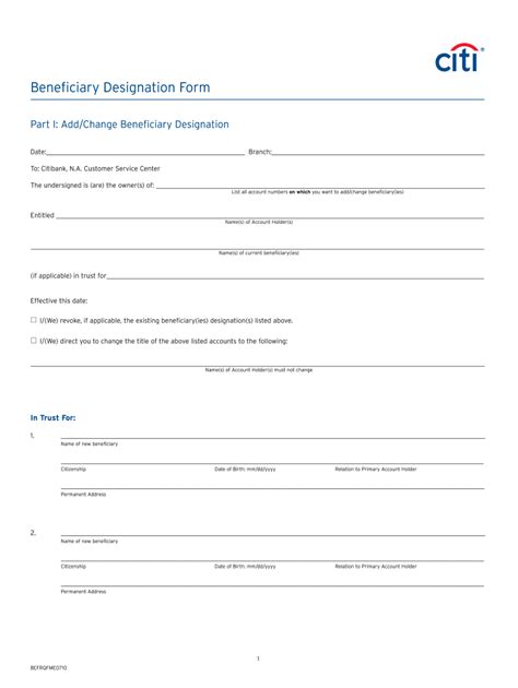 Citibank Pod Beneficiary Fill Out Sign Online Dochub