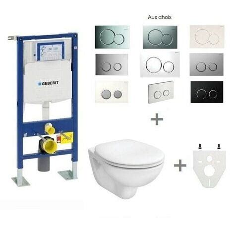 Pack WC Suspendu Geberit Autoportant Abattant Standard Sigma01 Blanc
