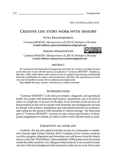 Creative Life Story Work With Seniors Transgression Creative Life