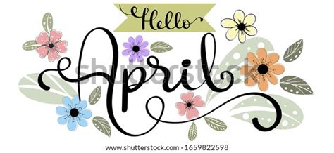 Hello April April Month Vector With Flowers Birds Butterflies And