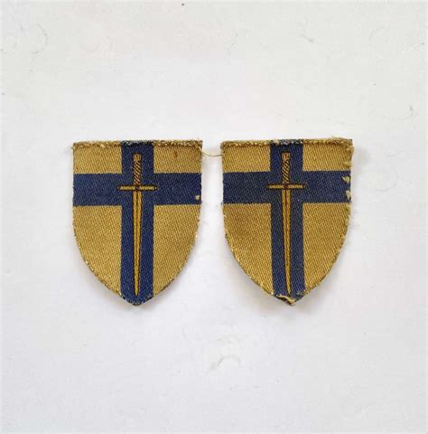 Ww2 British 2nd Army Printed Cloth Formation Badges