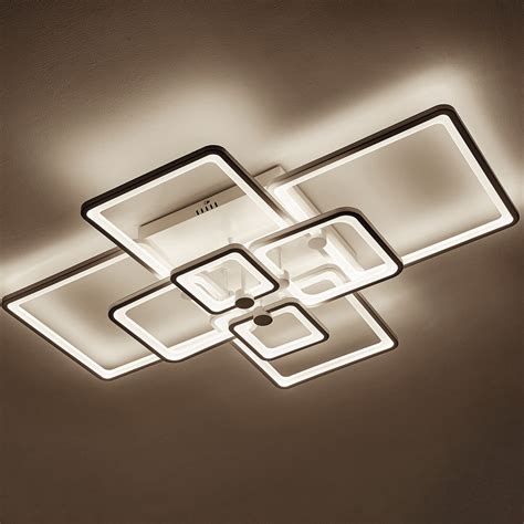 Modern Led Ceiling Light 8 Heads417in Square Frame Remote Control