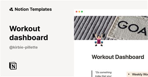 Workout Dashboard Notion Template