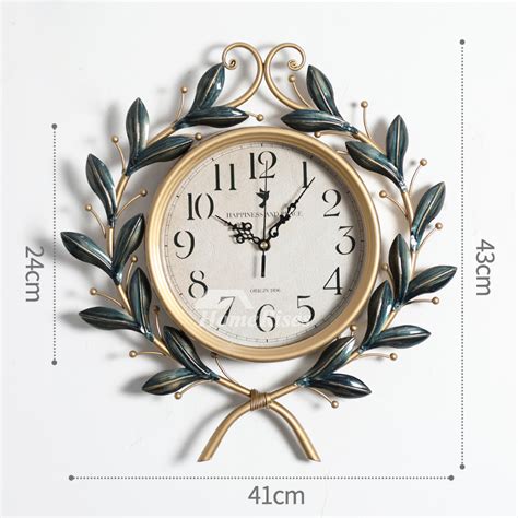 Wrought Iron Wall Clock Elegant 1620 Inch Oversized Glass Silent