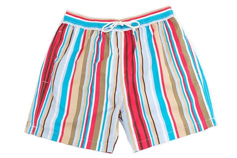 Mens Beach Striped Swim Shorts By Starblu Luxury Resortwear