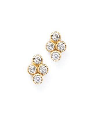 Zoë Chicco 14K Yellow Gold Quad Bezel Diamond Stud Earrings Jewelry