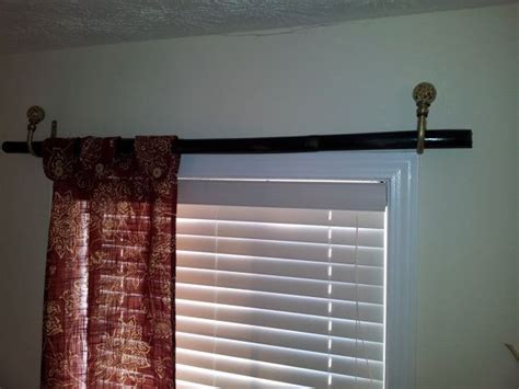 Curtain Rod Natural Bamboo Ebony Stain Custom Order Colors Available