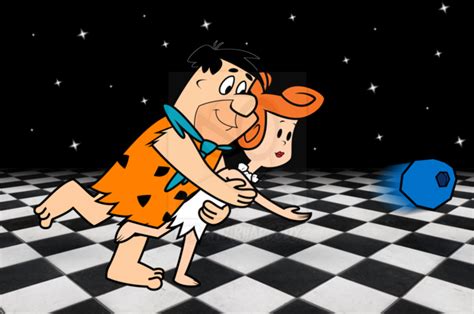 A Cartoon Character Holding Onto Another Character On A Checkered Floor