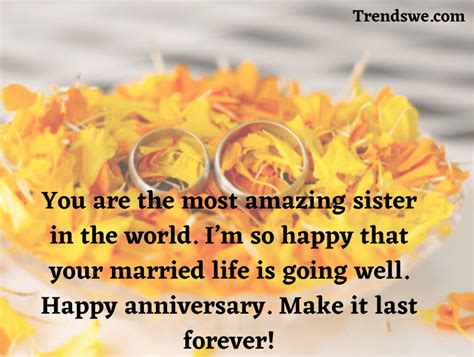 Anniversary Wishes For Your Sister