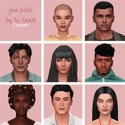 Jaw Preset Pack Hi Land On Patreon Sims 4 The Sims 4 Skin Sims 4