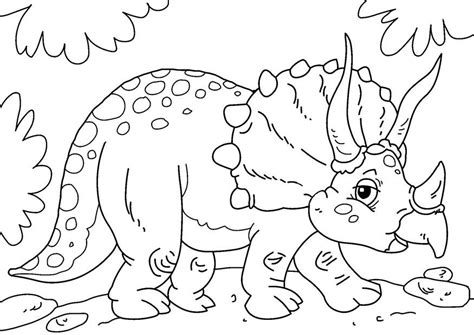 1024 x 1024 jpg pixel. Kleurplaat dinosaurus - triceratops - Afb 27631.