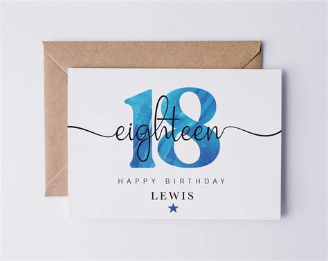 Personalised 18th Birthday Card Eighteen Birthday Card For Etsy Uk