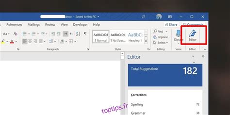 Comment Utiliser Microsoft Editor Dans Word Pour Microsoft Toptips Fr