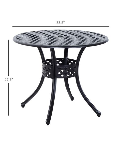 Outsunny 33 Patio Dining Table Round Cast Aluminum Outdoor Bistro