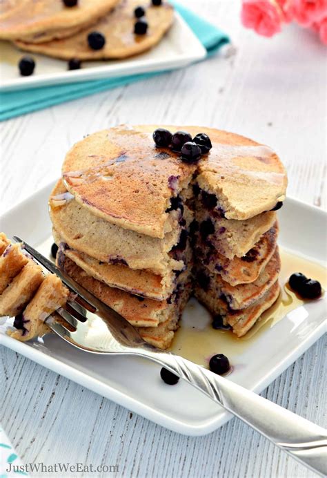 Blueberry Oat Flour Pancakes Gluten Free Vegan Refined Sugar Free