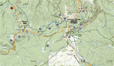 Day Hikes Of Yellowstone National Park Map Guide Ph