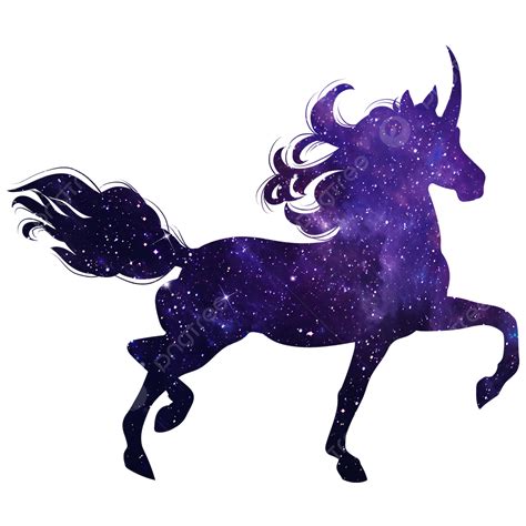 Drifting Silhouette Png Transparent Watercolor Starry Unicorn