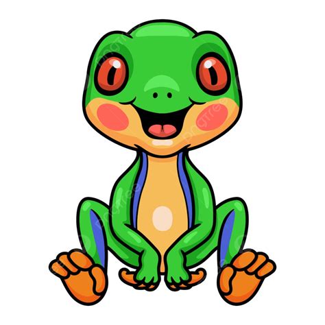 Gambar Kartun Katak Kecil Yang Lucu Duduk Rawa Satwa Kartun Png Dan