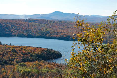 An Autumn View Of Clearwater Lake From Pico Ridge In Industry Maine