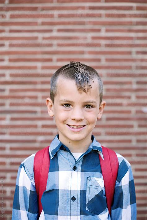 Seven Year Old Boy On His First Day Of Second Grade By Stocksy