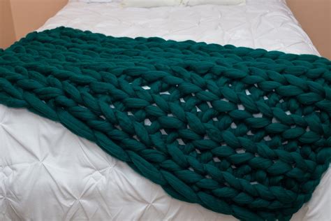 Diy Knit Kit Blanket 62x74 Merino Wool And Giant Knitting Needles