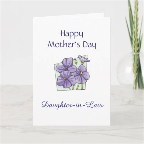 Daughter In Law Mothers Day Card Zazzle Mothers Day Ts From Daughter Mothers Day T